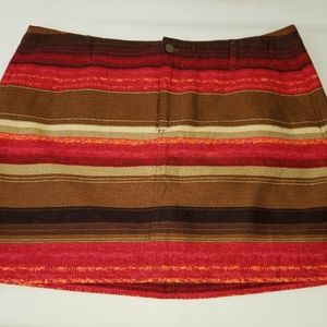 Old Navy Striped Mini Skirt - Red, Brown, and Pink